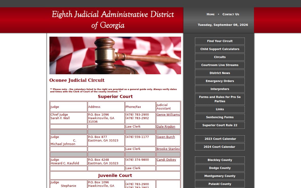 Dodge County active warrant search Oconee Judicial Circuit routing