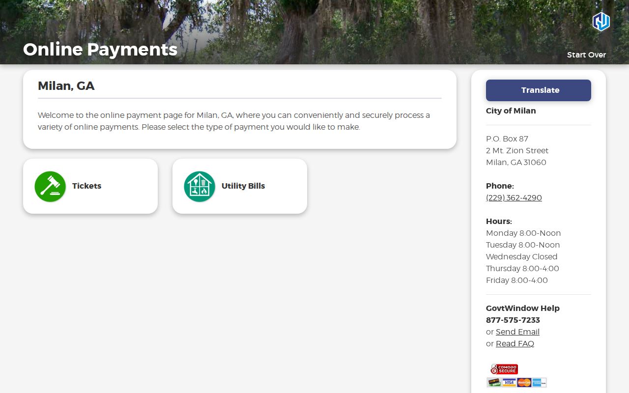 Dodge County municipal court warrant Milan payment landing page